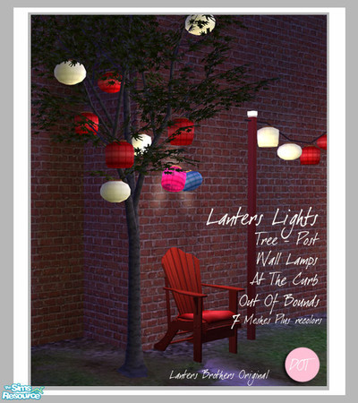 Sims 2 — Lanters by DOT — Lanters. Wall Lamps, End Posts Lamps, Post Lamps, And Tree Lamps. Lighting> Misc. Originally