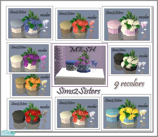 Sims 2 — S2S Decoration - Set by sims2sisters — 1 mesh and 9 recolor