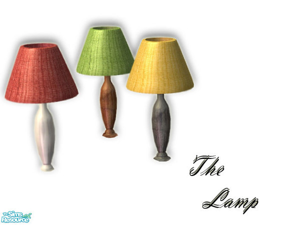 Sims 2 — The Lamp by Sophel21 — recolors of Birgit43\'s silver lamp mesh. Set includes bright colors for the lamp shade