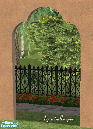 Sims 2 — Miami 2-tile arch 2 by Windkeeper — Frameless arch designed to blend in with any wall. The inside cover panels