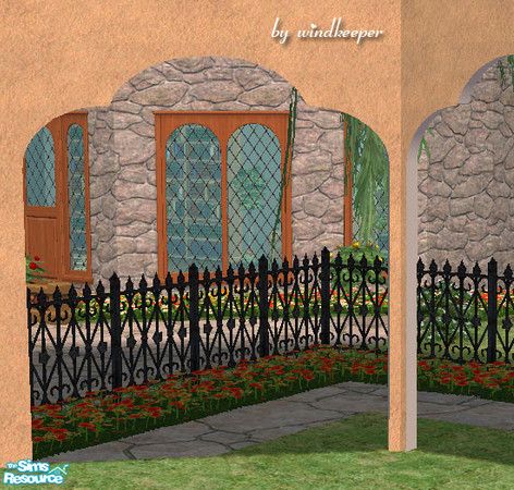 Sims 2 — Miami 2-tile arch 2 diagonal by Windkeeper — Diagonal version of "Miami 2-tile arch 2" from this set.