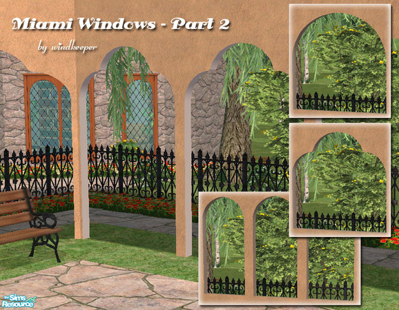 Sims 2 — Miami Windows - Part 2 by Windkeeper — More of Miami windows and archways. This set of frameless windows and