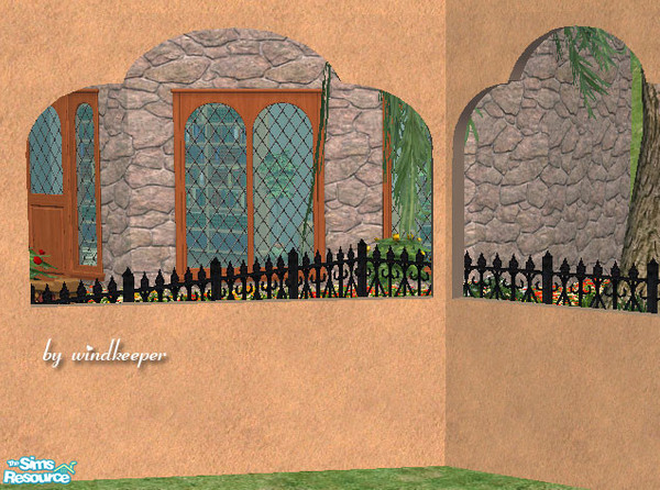 Sims 2 — Miami 2-tile short window 2 diagonal by Windkeeper — Diagonal version of "Miami 2-tile short window 2"