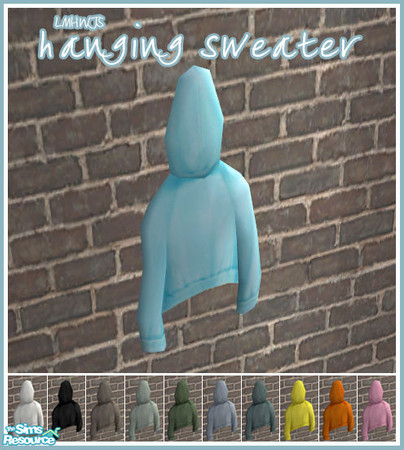 Sims 2 — Hanging Sweater by Thayet — I didn\'t care too much for the shelf this sweater was hanging from, so I deleted