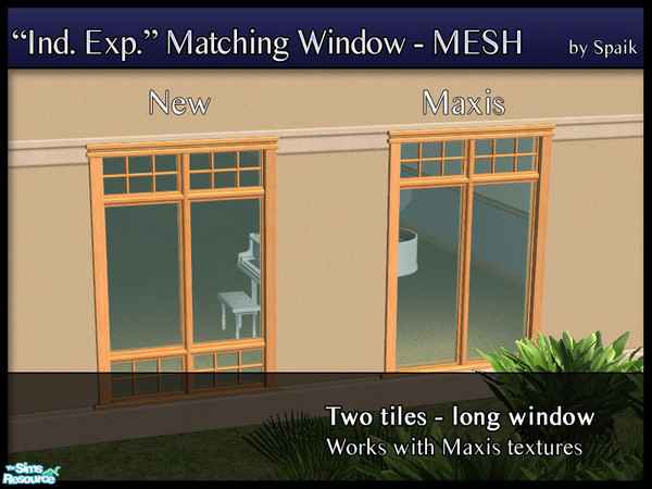 Sims 2 — Independent Expressions 2-tile long window by Spaik — Matching window for Maxis Independent Expressions windows.
