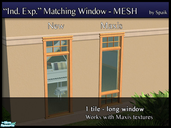 Sims 2 — Independent Expressions 1-tile long window by Spaik — Matching window for Maxis Independent Expressions windows.
