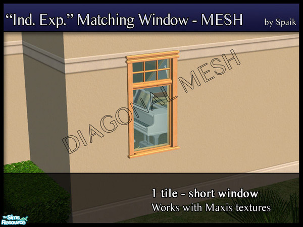 Sims 2 — Independent Expressions 1-tile short window DIAGONAL by Spaik — Matching window for Maxis Independent
