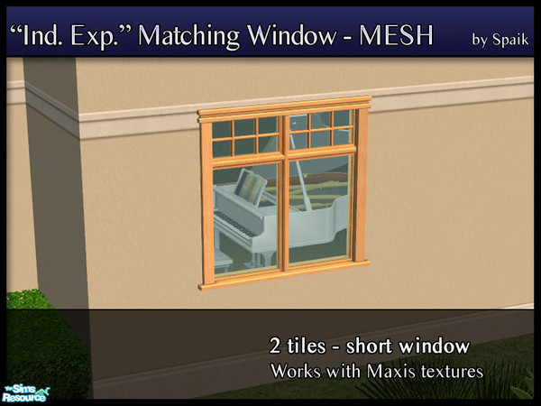Sims 2 — Independent Expressions 2-tile short window by Spaik — Matching window for Maxis Independent Expressions