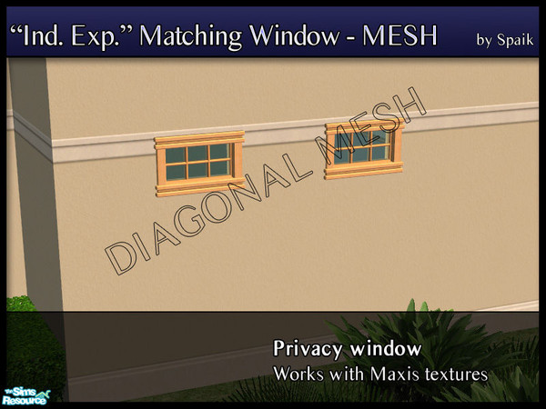 Sims 2 — Independent Expressions privacy window DIAGONAL by Spaik — Matching window for Maxis Independent Expressions