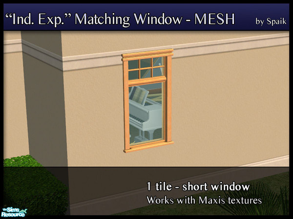 Sims 2 — Independent Expressions 1-tile short window by Spaik — Matching window for Maxis Independent Expressions