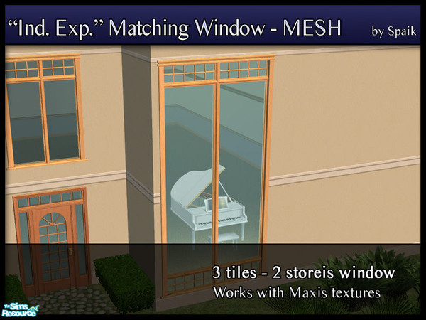 Sims 2 — Independent Expressions 2-story 3-tile window by Spaik — Matching window for Maxis Independent Expressions