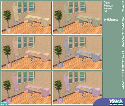 Sims 2 — Bentform Collection - Pastel Rainbow Recolours by MsBarrows — Lightly tinted recolours for the Bentform