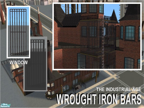 Sims 2 — Wrought Iron Barred Window by Cyclonesue — Wrought iron barred window (now with diagonal support!) - ideal for