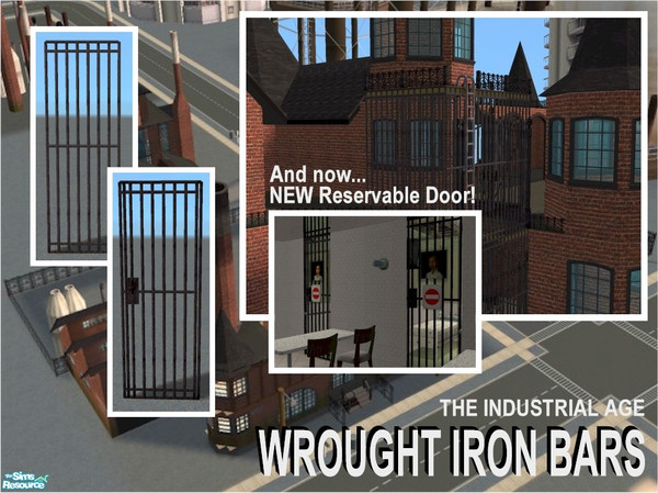 Sims 2 — Industrial Age Wrought Iron Bars by Cyclonesue — Wrought iron barred window and doors - ideal for prisons,