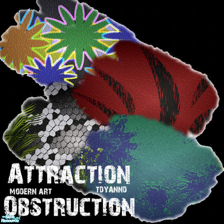 Sims 2 — Attraction Obstruction by tdyannd — A set of 4 pieces of modern art. All images made/colored/designed by me for