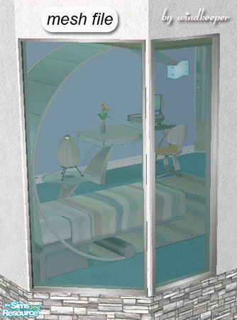 Sims 2 — Helios window diagonal by Windkeeper — Updated diagonal version of "Helios window" from "Helios