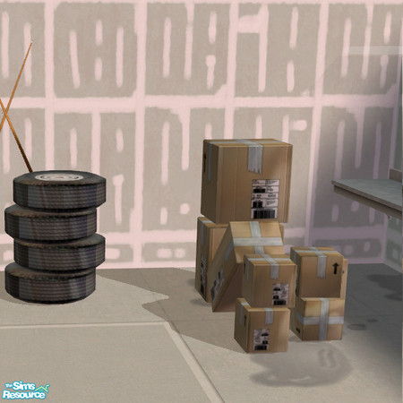 Sims 2 — Rustys Garage Boxes MESH by DOT — Rustys Garage Boxes MESH *Nightlife required on Truck recolor only* In and Out