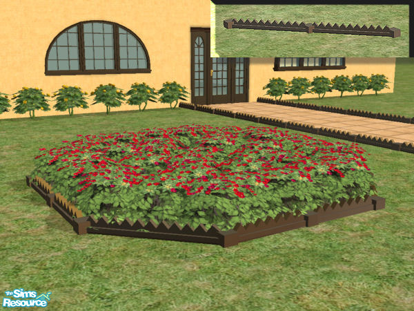 Sims 2 — Zig-Jag Fence in dark metal by chrissy6930 — Recolor of the Zig-Jag Flowerbed Fence in dark metal. Wallpaper by