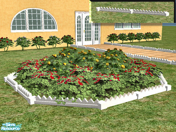 Sims 2 — Zig-Jag Fence in silver by chrissy6930 — Recolor of the Zig-Jag Flowerbed Fence in silver. Wallpaper by DOT.