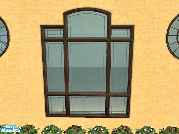 Sims 2 — Octothorp Window - dark metal frame by chrissy6930 — Recolor of the Octothorp Atrium Window in dark metal.