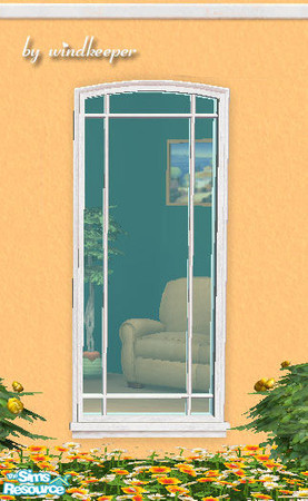 Sims 2 — Belangie tall window by Windkeeper — Uses all the colors of Maxis Lafenetre window.