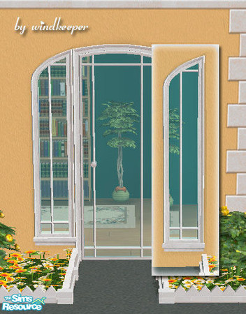 Sims 2 — Belangie sidelight window by Windkeeper — Uses all the colors of Maxis Lafenetre window. Looks great with