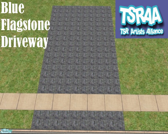 Sims 2 — Blue Flagstone Driveway by TSR Archive — Blue Flagstone Driveway part of a Set of 9 Driveways, each package also