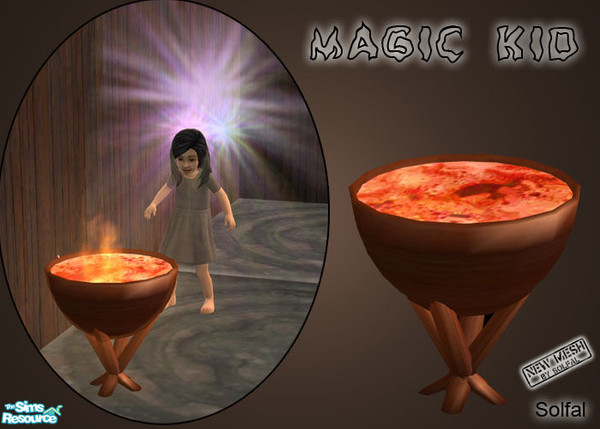 Sims 2 — Magic Kid - Mesh by solfal — Let the toddlers and the child use there magic with this bowl. They can get fire,