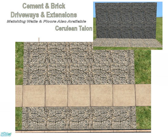 Sims 2 — Driveways and Extensions - Cracked Concrete by Cerulean Talon — Nasty cracked concrete for that perfectly