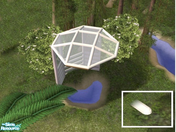 Sims 2 — Tubular Fence (White) by Cyclonesue — One of six tubular fences in metallic colours - ideal for glass domes and