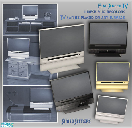 Sims 2 — S2S Flat Screen TV - Set by sims2sisters — Great advantage of this TV is that it can be placed on any surface.