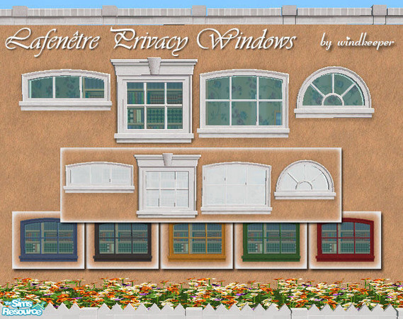 Sims 2 — Lafenetre Privacy Windows by Windkeeper — Privacy windows that match Maxis Lafenetre window and also Lafenetre