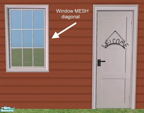 Sims 2 — Simple Sign Door - Window MESH diagonal by Bitzybus — ***Updated May 27, please redownload*** Meshfile. The