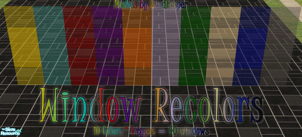Sims 2 — Window Recolors (glas-set) by sww — *TSRAA* you will need windkeeper's Frameless Glass meshes for this to work. 