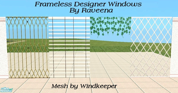 Sims 2 — Frameless Designer Windows by Raveena — Some new designer windows made with Windkeepers Frameless mesh. Link to
