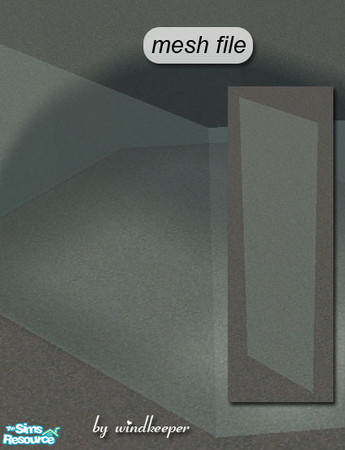 Sims 2 — Frameless window, glass only by Windkeeper — Use it as a middle section of a wide glass wall. Download also
