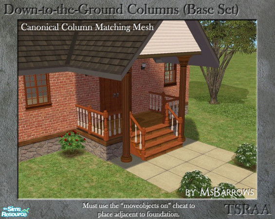 Sims 2 — Down-to-the-Ground - Canonical Column by MsBarrows — What do you do when your house is on a foundation and your