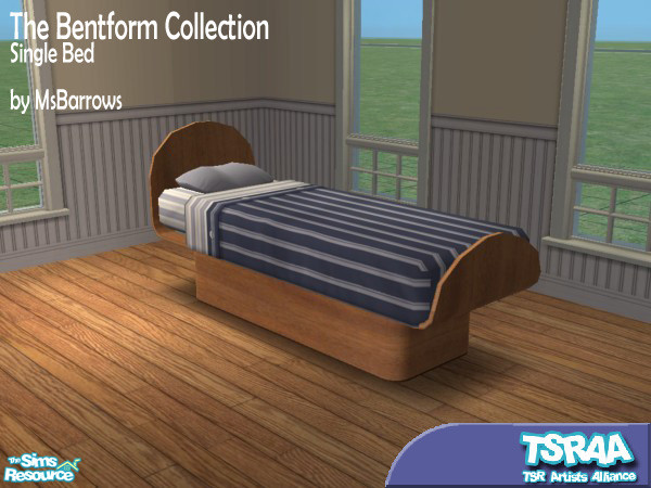 Sims 2 — Bentform Single Bed (MESH) by MsBarrows — The Bentform Collection features many lovely pieces in finest 60\'s