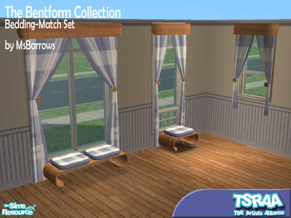 Sims 2 — Bentform Collection - Bedding Match Curtains by MsBarrows — What do you get when you cross the Bentform look