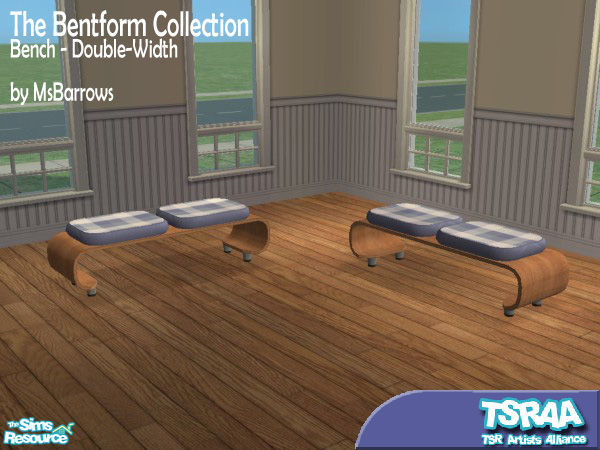 Sims 2 — Bentform Double Bench by MsBarrows — What do you get when you cross the Bentform look with sheets of a thousand