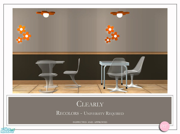 Sims 2 — Clearly by DOT — Clearly Transparent Tables and Chairs