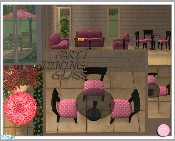 Sims 2 — Dining Glass Part 1 by DOT — Dining Glass Part 1 *Nightlife Required* *Mix and Match* in-game matching colors.