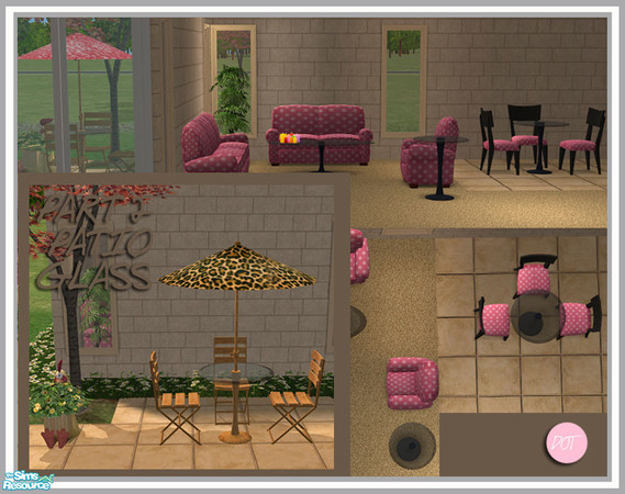 Sims 2 — Patio Glass Part 2 by DOT — Patio Glass Part 2 *NIGHTLIFE REQUIRED* in-game matching colors.