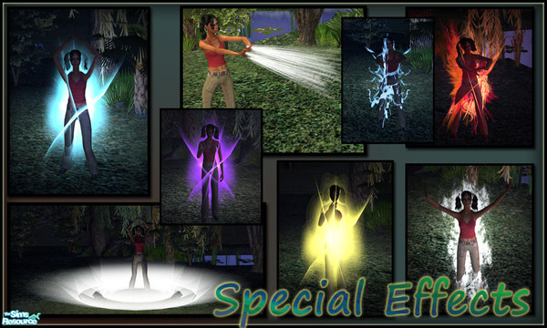 Sims 2 — Special Effects by sim_man123 — New set for storytellers containing 25 special effects and 5 custom poses. Full