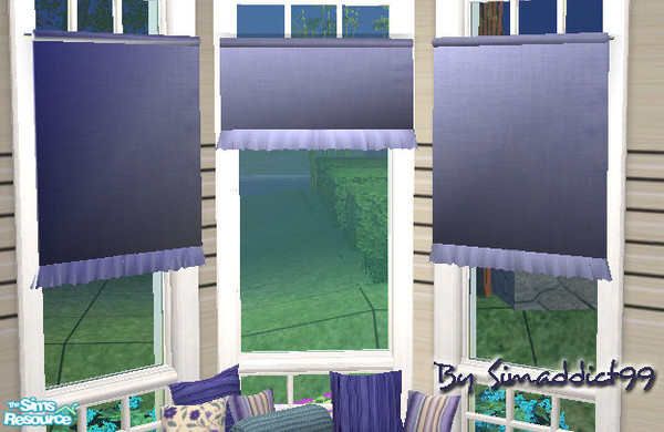 Sims 2 — M Sun Room - Blinds MESH by Simaddict99 — Ruffled edge roller blinds- straight file. You need to dl the diagonal
