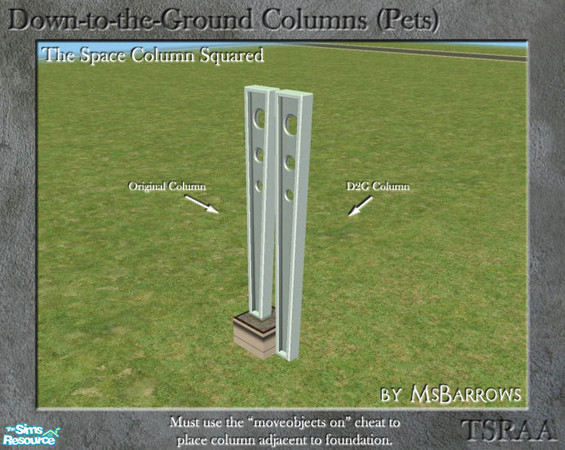Sims 2 — Down-to-the-Ground Space 2-Story Column (Pets) by MsBarrows — What do you do when your house is on a foundation