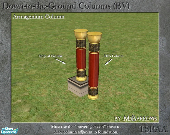 Sims 2 — Down-to-the-Ground Armagenium Column (BV) by MsBarrows — What do you do when your house is on a foundation and