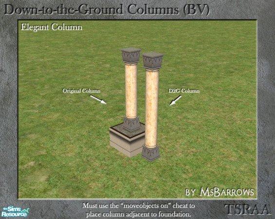 Sims 2 — Down-to-the-Ground Elegant Column (BV) by MsBarrows — What do you do when your house is on a foundation and your