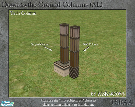 Sims 2 — Down-to-the-Ground Tech Column (AL) by MsBarrows — What do you do when your house is on a foundation and your