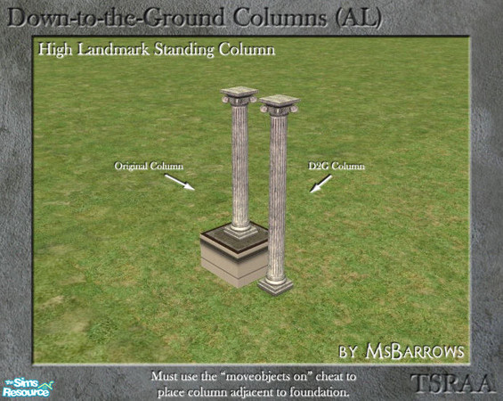 Sims 2 — Down-to-the-Ground High Landmark Column (AL) by MsBarrows — What do you do when your house is on a foundation